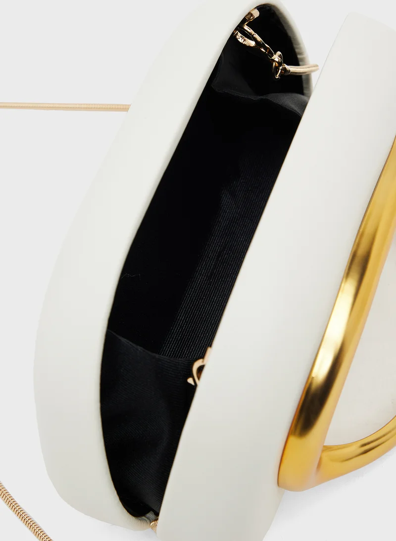 ELLA Gold Accent Statement Chain Clutch