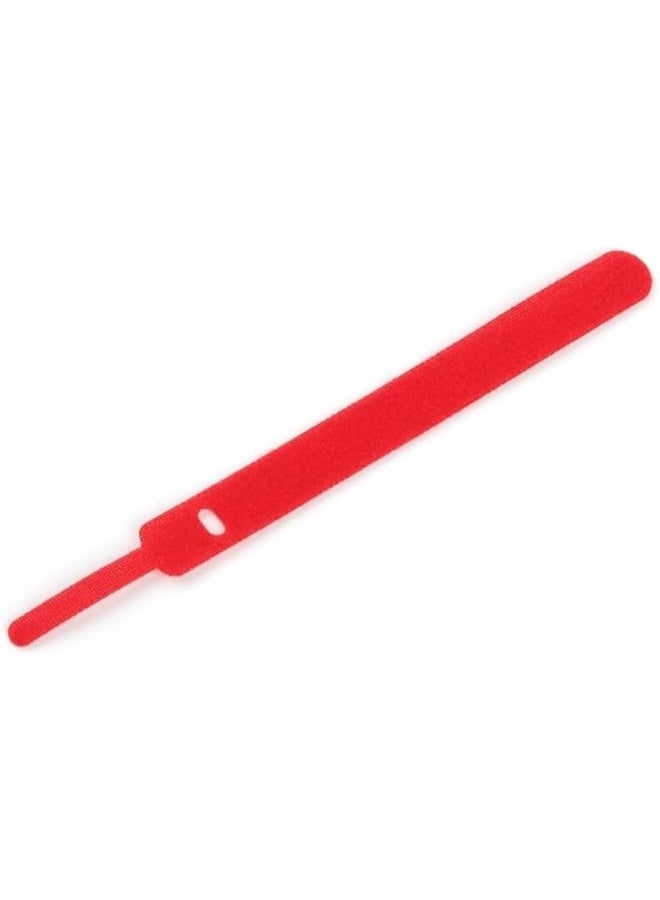 JZS Reusable Cable Ties,100PCS Adjustable Cord Straps, Cable Organizer, Cord Wrap and Hook Loop Cords Management,110mm,Red