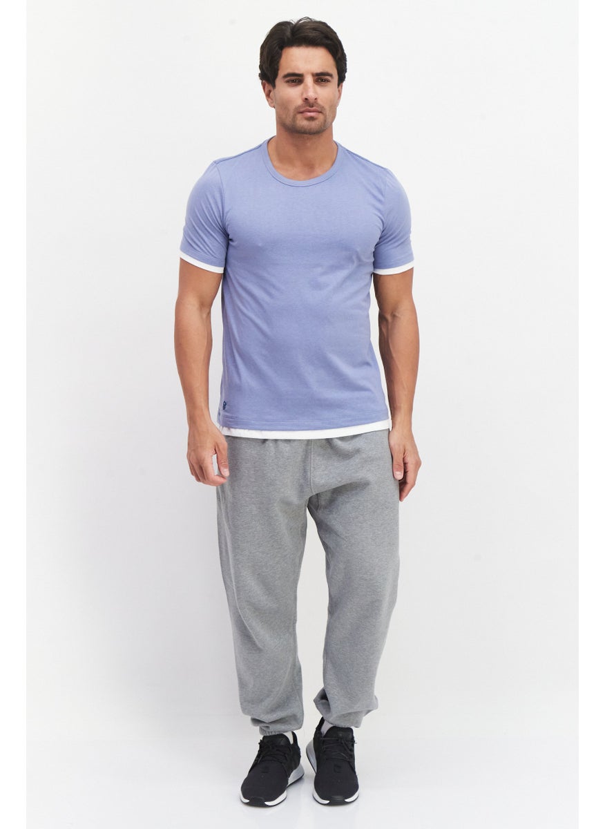 Project Essentials - Men Crew Neck Short Sleeves Plain T-shirts, Blue - Image 1