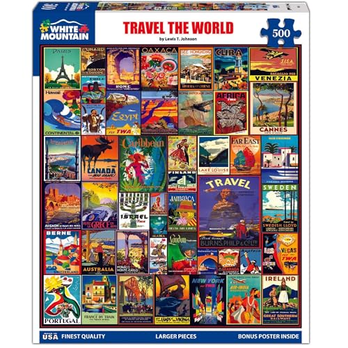 White Mountain Puzzles Travel The World - 500 Piece Jigsaw Puzzle - Image 2