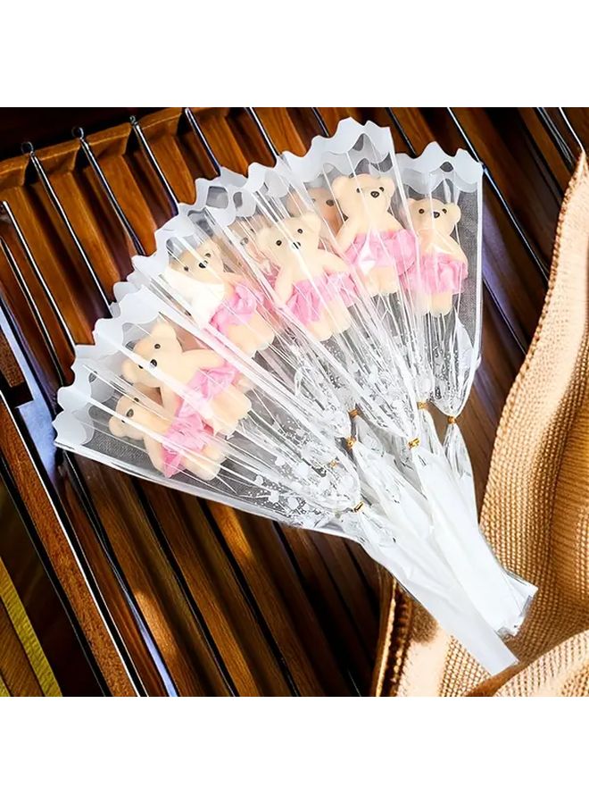 10 Pcs Random Color Teddy Bear Artificial Flowers No Electricity Needed Party Decor - Image 5