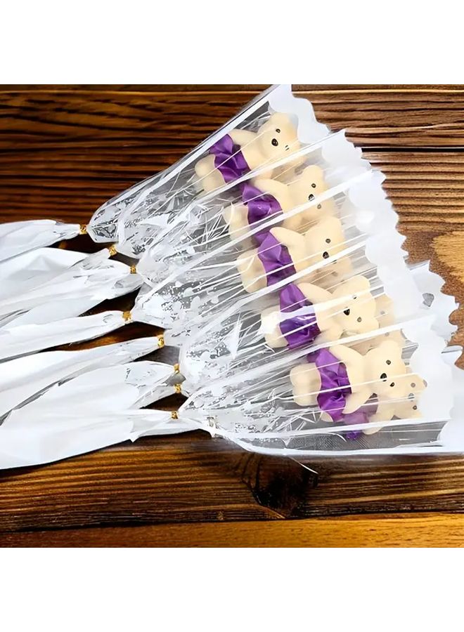 10 Pcs Random Color Teddy Bear Artificial Flowers No Electricity Needed Party Decor - Image 3