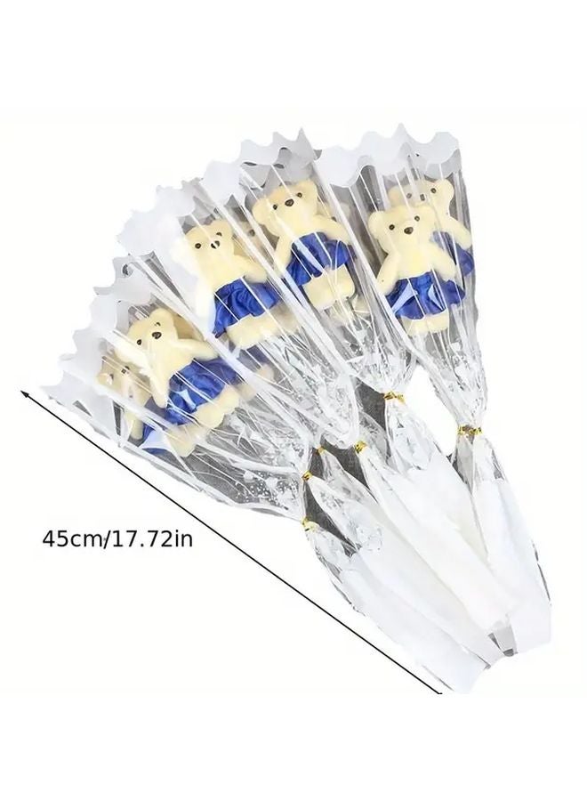 10 Pcs Random Color Teddy Bear Artificial Flowers No Electricity Needed Party Decor - Image 4