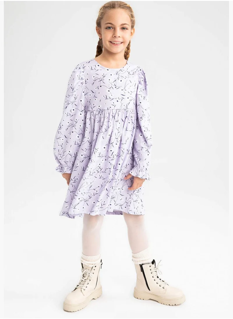 DeFacto Long Sleeve Flowers Patterned Dress