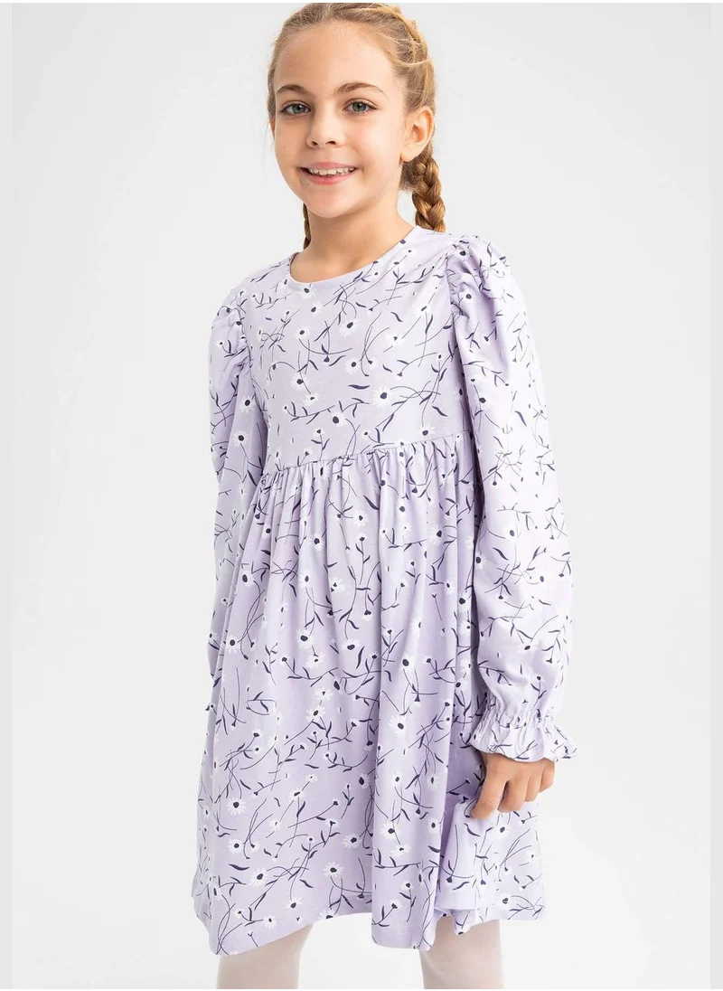 DeFacto Long Sleeve Flowers Patterned Dress