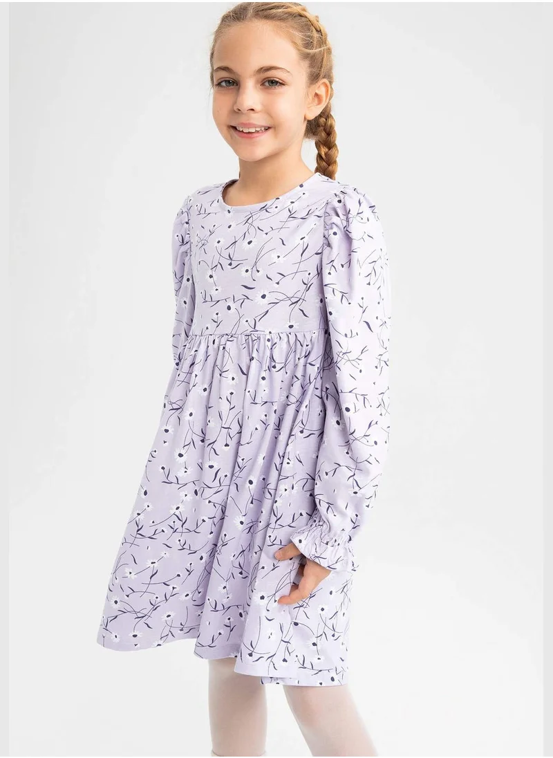 DeFacto Long Sleeve Flowers Patterned Dress