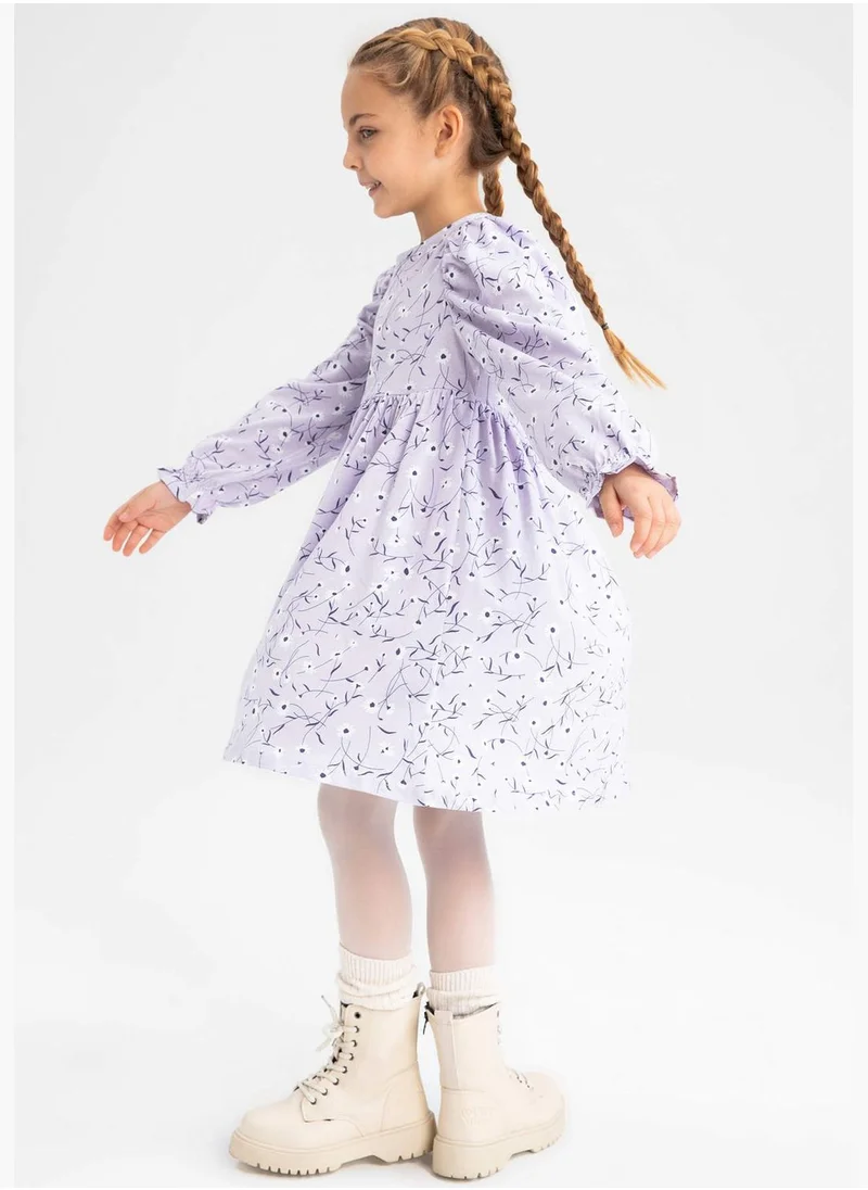 DeFacto Long Sleeve Flowers Patterned Dress