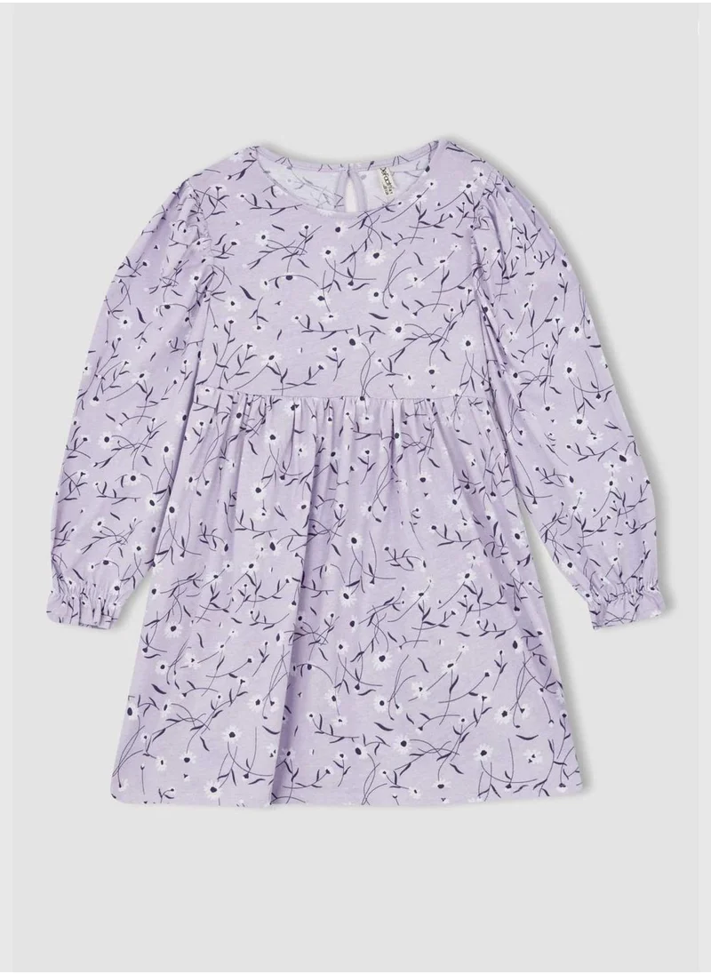 DeFacto Long Sleeve Flowers Patterned Dress