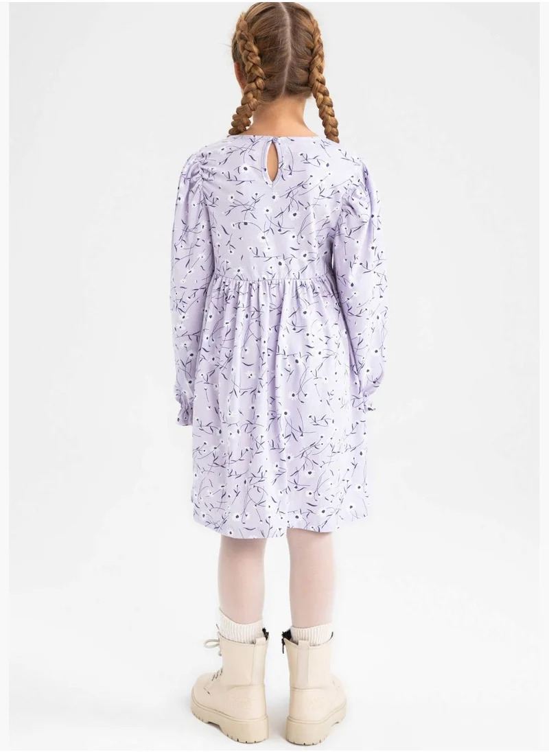 DeFacto Long Sleeve Flowers Patterned Dress