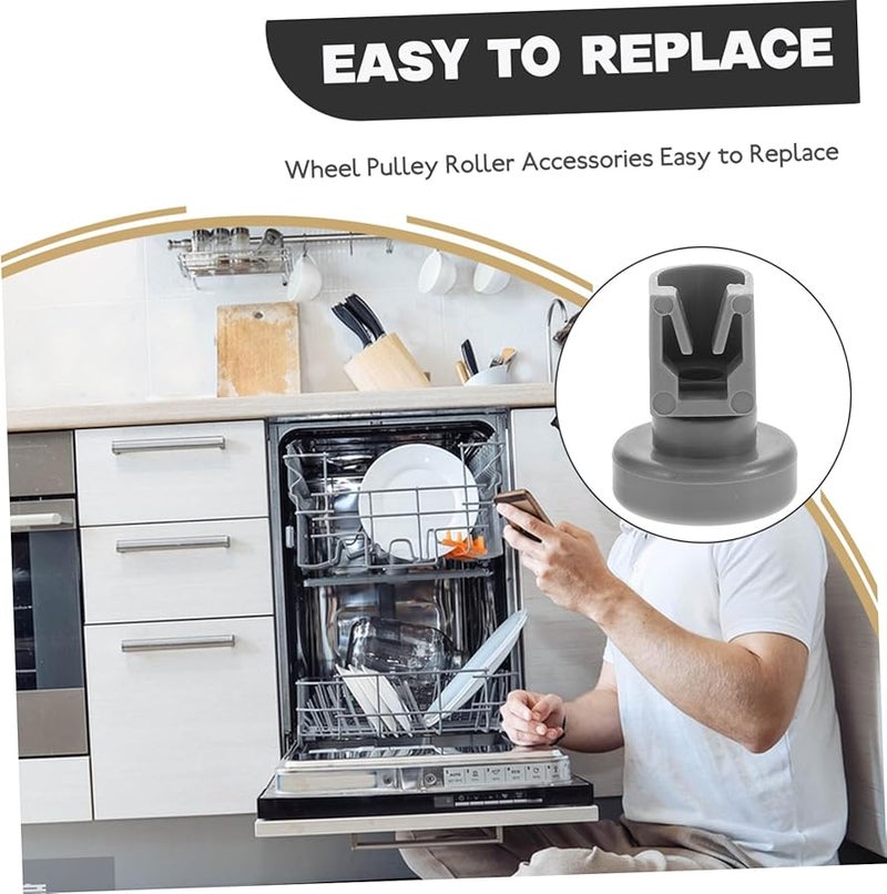 عجلات استبدال الرف السفلي لغسالة الصحون، 4 قطع، مناسبة عالميًا - Image 3