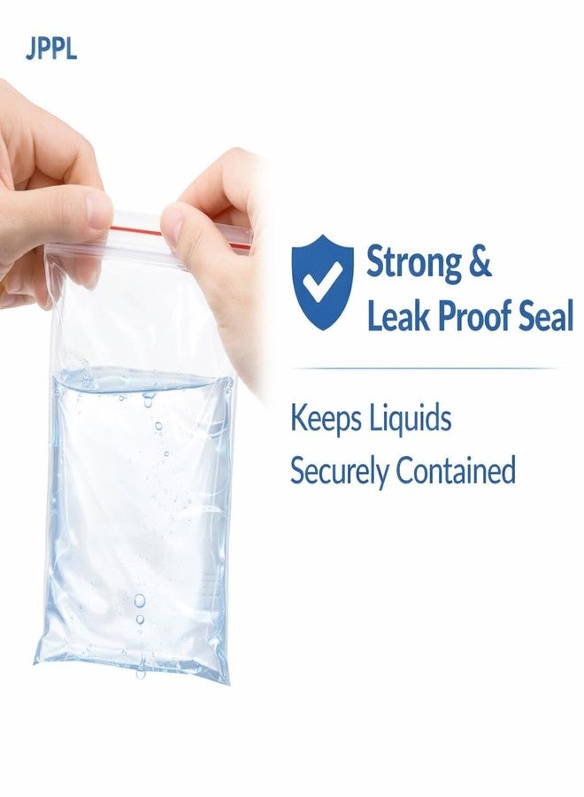 JPPL Zip Lock Clear Plastic Storage Bags| Resealable Clear Plastic Bags| Durable and Leak-Proof |Square Pouches with Press Seal Apply To Kitchen Storage and Jewellery Packaging-7 * 10-50Pack - Image 3