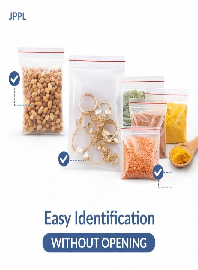 JPPL Zip Lock Clear Plastic Storage Bags| Resealable Clear Plastic Bags| Durable and Leak-Proof |Square Pouches with Press Seal Apply To Kitchen Storage and Jewellery Packaging-7 * 10-50Pack - Image 2