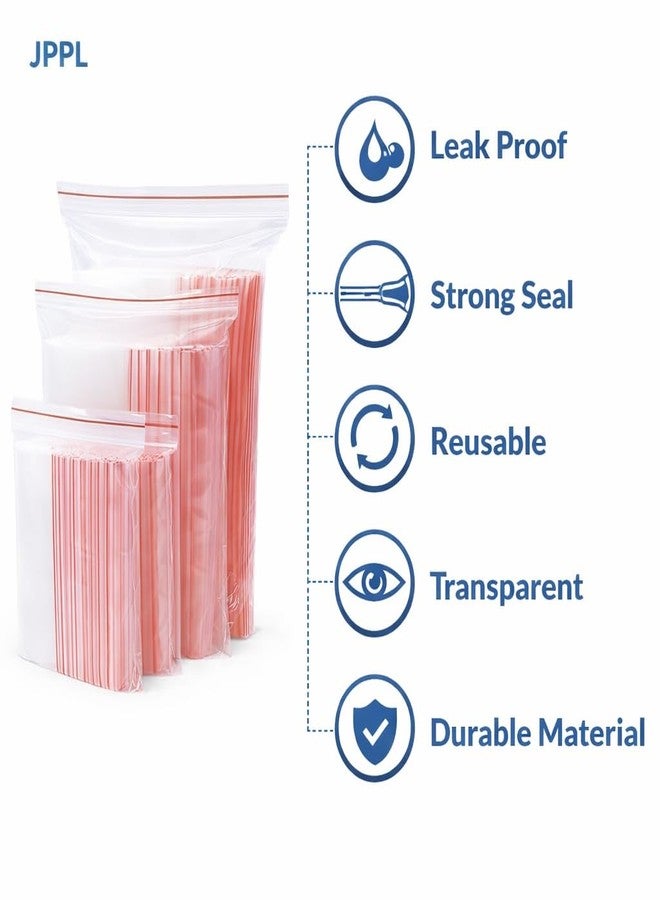 JPPL Zip Lock Clear Plastic Storage Bags| Resealable Clear Plastic Bags| Durable and Leak-Proof |Square Pouches with Press Seal Apply To Kitchen Storage and Jewellery Packaging-7 * 10-50Pack - Image 5
