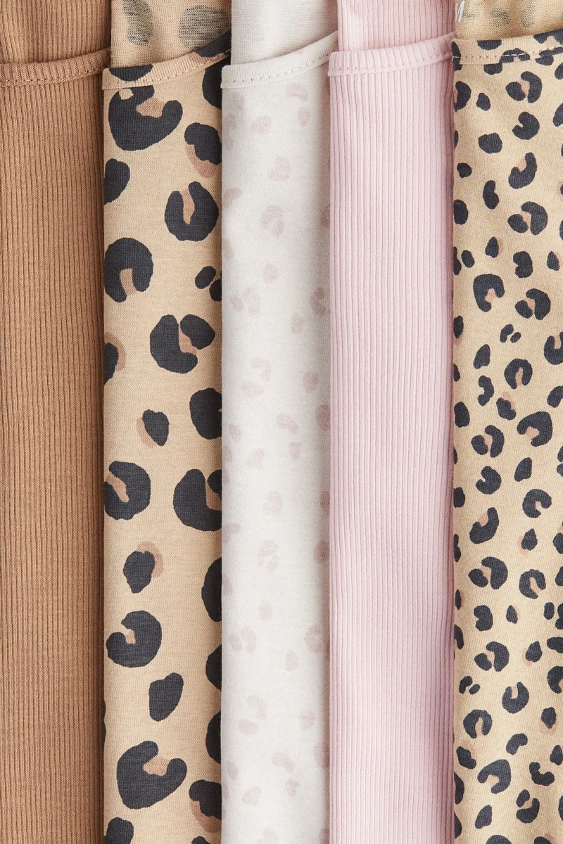 اتش اند ام بلوزة قطنية بأكمام طويلة - عبوة من 5 قطع