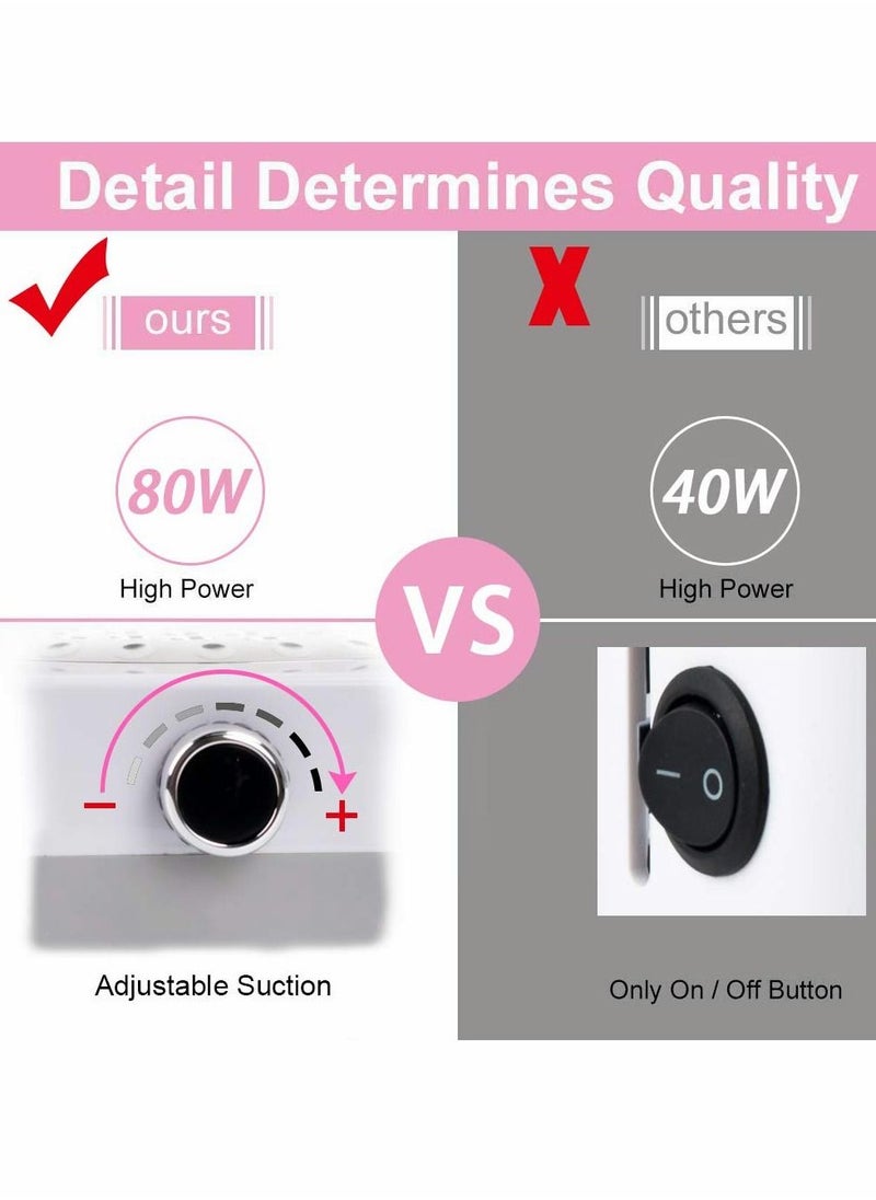 SYOSI - Nail Dust Collector Vacuum Machine for Acrylic Nails, 80W Powerful Salon and Home Use, Professional Cleaner Drill File Buffer, Strong - Image 1