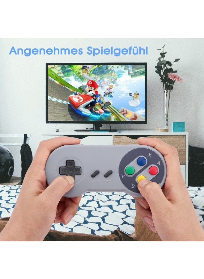RII Rii Game Controller, Snes Retro Usb Controller, Classic Gamepad Joystick, Pieces Super Classic Joypad Gamestick For Pieces, Raspberry Pi, Windows Mac Liunx, Android Gp100 (Grey, 2 Pack)  - Image 3