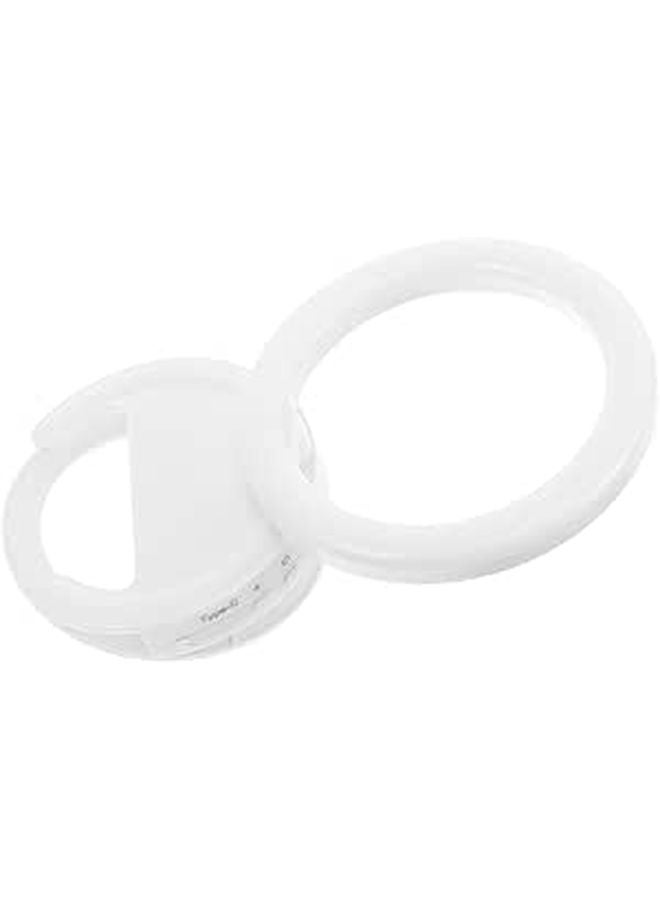 Portable Rechargeable Selfie Ring Light Clip Adjustable Brightness White Rotatable Phone Photo Light - Image 1