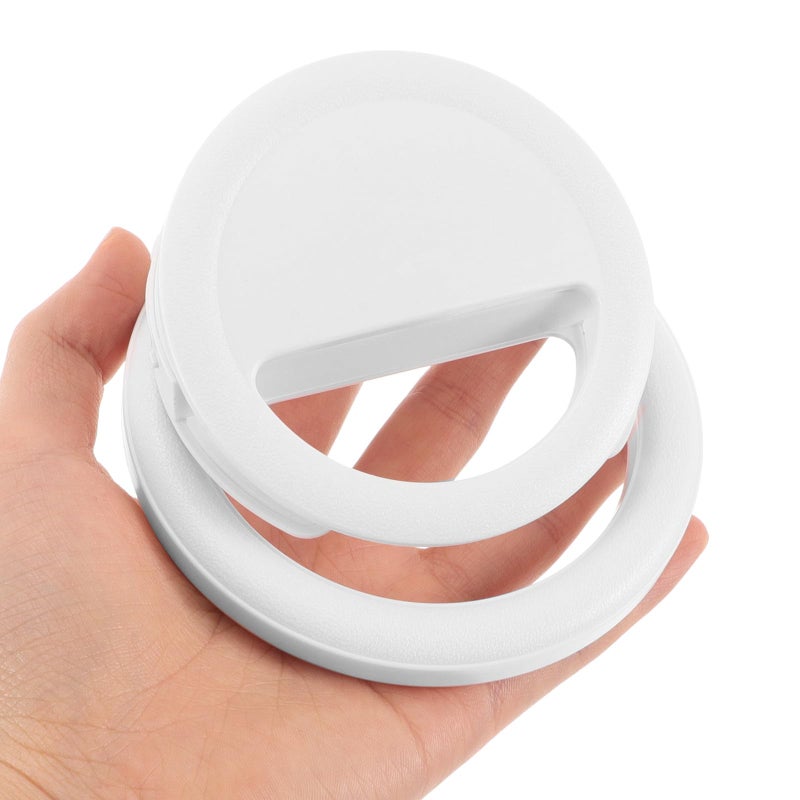 Portable Rechargeable Selfie Ring Light Clip Adjustable Brightness White Rotatable Phone Photo Light - Image 4