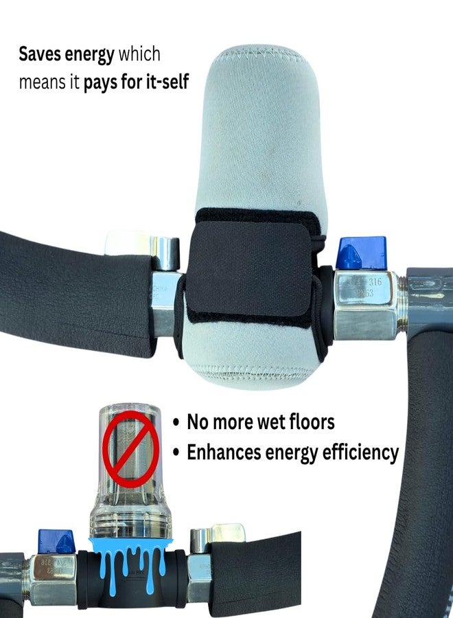 Caplide Insulating Sleeve for Cold Plunge Pre Filter, Gray Neoprene Chill Guard, Condensation Prevention Cover - Image 2