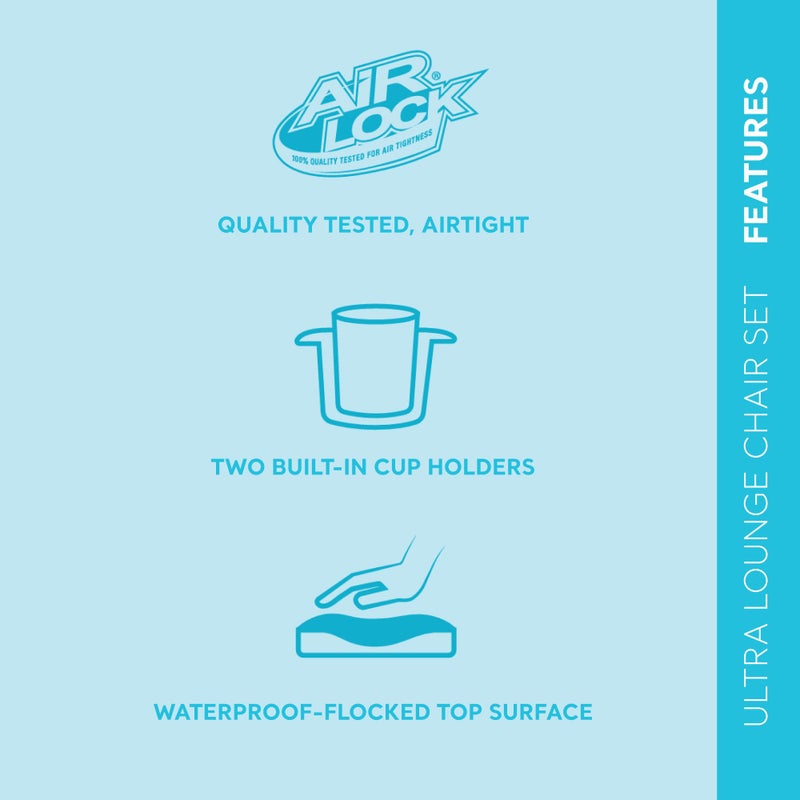 Intex 68564EP Ultra Lounge Inflatable Chair: Built-in Cupholder - Ottoman Foot Rest - 2-in-1 Valve - Flocked Construction - 220lb Weight Capacity - Image 2