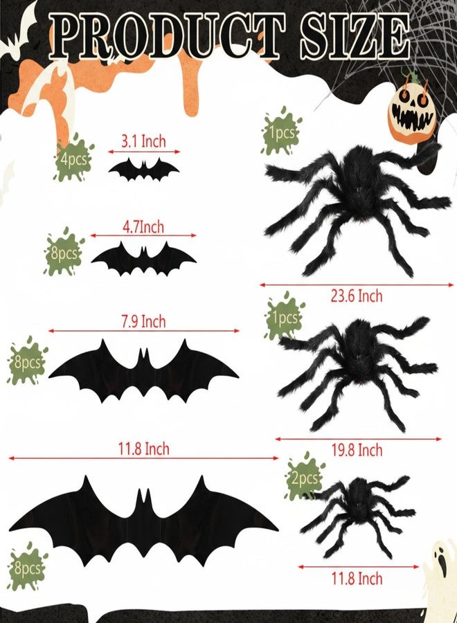 WinnerWhy 38 Pcs Halloween Wall Decor Set, Include Wall Mounted Creepy Reaching Hands Spiders Bats Stickers for Window Door Indoor Outdoor DIY Scary Decorations - Image 3