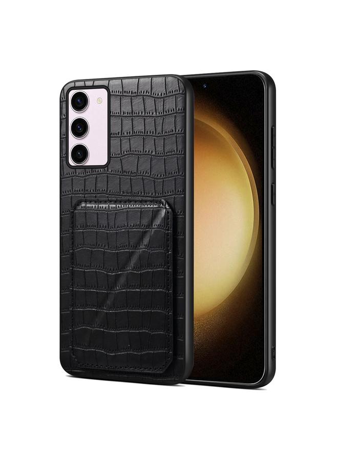 Denior Case For Samsung Galaxy S23+ 5G Imitation Crocodile Leather Back Phone Case with Holder - Image 1