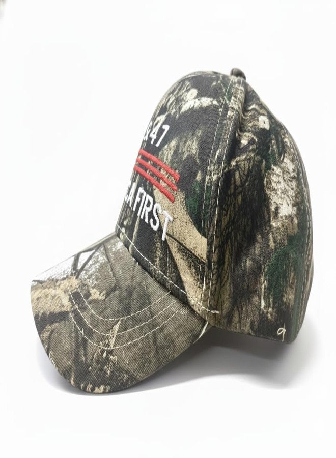 TONOS 45 & 47 Hat, Patriotic Camo Baseball Cap - Adjustable Hat with American Flag and 45 & 47 Design – Perfect for Outdoor & Sports - Supporter Campaign Gear - American Pride Gear, 250 Anniversary USA Hat - Image 3
