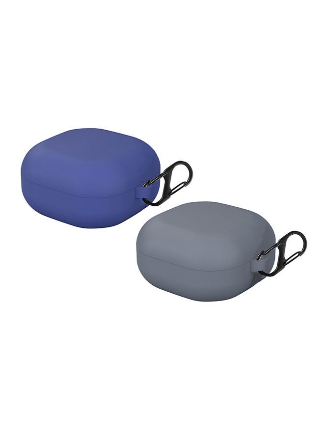 NIBEMINENT 2 Piece Of Silicone Case For Samsung Galaxy Buds Live/Buds Pro/Buds 2/Buds Pro Navy/Grey  - Image 1