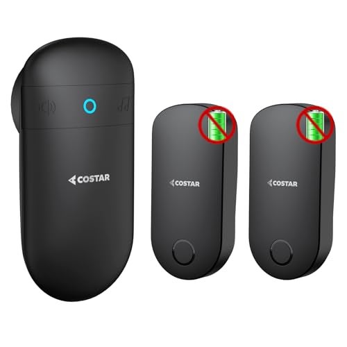 COSTAR Self-Powered Battery Free Wireless Door Bell Kits Chime Cordless Calling Bell-1000ft Range with 52 Chime Pebble 605 - Image 1