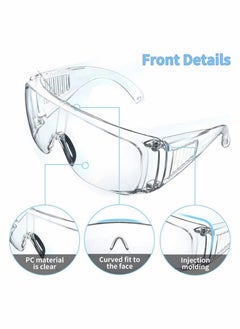 Y&D Safety Goggles, Protective Glasses Chemical Splash Resistant Goggle Clear Adjustable for Home Lab Workplace, DIY, Lab, Welding, Grinding, CyclingEye Protection 2 Packs  - Image 5