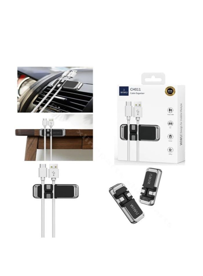 منظم كابلات السيارة  موديل :CH011 يحمل كابلين   يحمي الاسلاك من التلف  تثبيت سهل ومتين مصمم من خامات عالية الجودة الزنك المعدني - Image 1