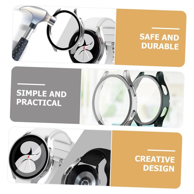 2 Pack Tempered Glass Case With Screen Protector For Samsung Watch Enhanced Durability Scratch Resistant - Image 3