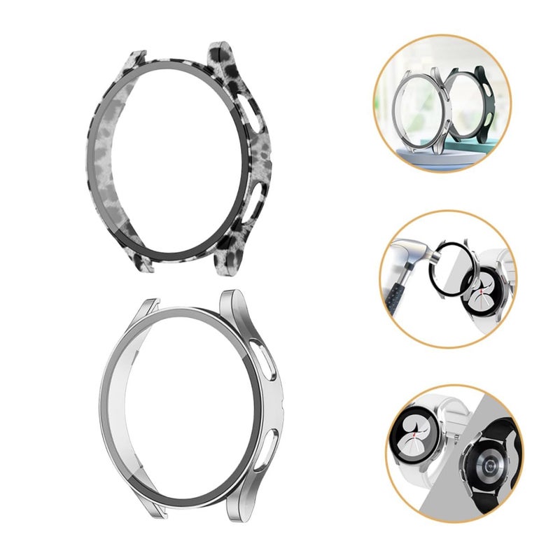 2 Pack Tempered Glass Case With Screen Protector For Samsung Watch Enhanced Durability Scratch Resistant - Image 5