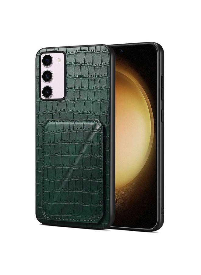 The Bros Case For Samsung Galaxy S23+ 5G Imitation Crocodile Leather Back Phone Case with Holder