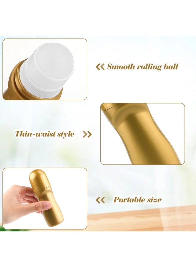 SYOSI 20Pcs 50ml/1.7oz Golden Plastic Roller Ball Deodorant Bottles Refillable Roll-on Cosmetic Container for Deodorant Antiperspirant Perfume Essential Oil - Image 3