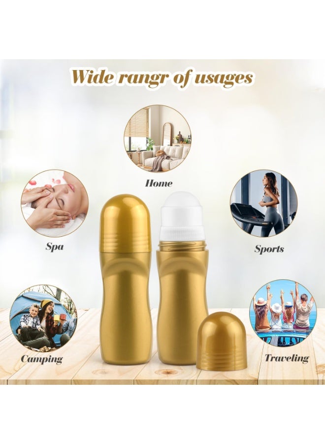 SYOSI 20Pcs 50ml/1.7oz Golden Plastic Roller Ball Deodorant Bottles Refillable Roll-on Cosmetic Container for Deodorant Antiperspirant Perfume Essential Oil - Image 4