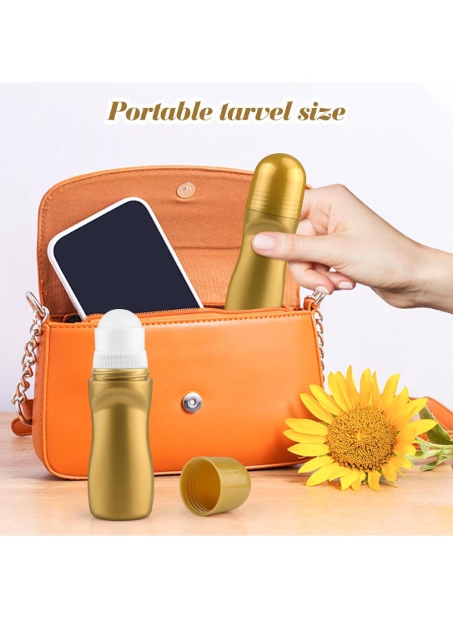SYOSI 20Pcs 50ml/1.7oz Golden Plastic Roller Ball Deodorant Bottles Refillable Roll-on Cosmetic Container for Deodorant Antiperspirant Perfume Essential Oil - Image 5