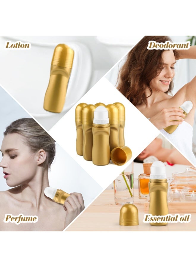 SYOSI 20Pcs 50ml/1.7oz Golden Plastic Roller Ball Deodorant Bottles Refillable Roll-on Cosmetic Container for Deodorant Antiperspirant Perfume Essential Oil - Image 2