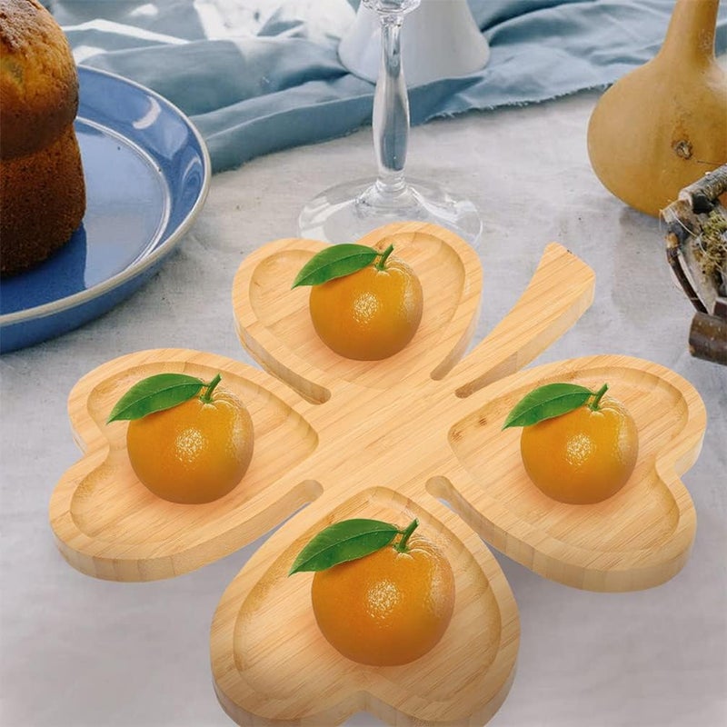 PRETYZOOM Wooden HeartShaped Serving Board Shamrock Wood Appetizer Plates Decorative Food Serving Tray Heart Charcuterie Board for St Patricks Day Valentines Day Christmas - Image 5