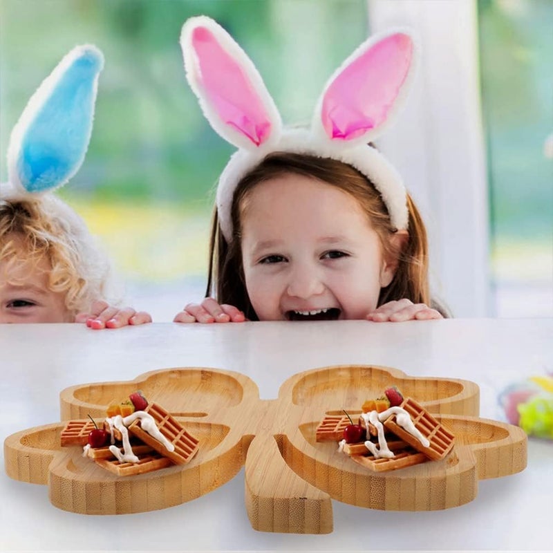 PRETYZOOM Wooden HeartShaped Serving Board Shamrock Wood Appetizer Plates Decorative Food Serving Tray Heart Charcuterie Board for St Patricks Day Valentines Day Christmas - Image 3