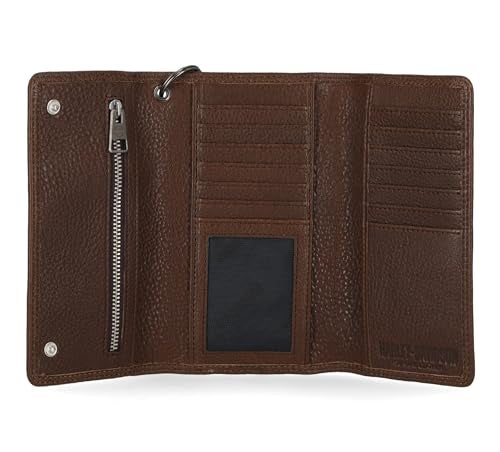 HARLEY DAVIDSON Harley-Davidson Men's Genuine Leather Iconic B&S Eagle Trucker Wallet - Brown - Image 2