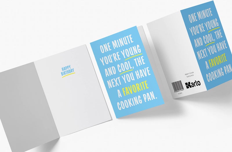 Karto Funny Birthday Card for Men Women - Large 5.5x8.5 inch Happy Birthday Cards for Brother Sister Daughter Son - 20th 30th 40th 50th 60th - Favorite Pan - Image 3
