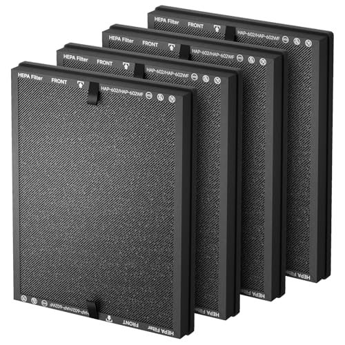 FCFMY 4 Packs HAP602 Replacement Filter Compatible with ECOSELF HAP602 HAP602WF Air Cleaner Purifier, 3-in-1 Filtration of Pre-Filter & Activated Carbon Filter - Image 1