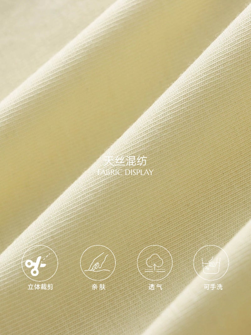 Sinan Gentle Secret Tencel Blended Design Beaded Swing Collar Slim Fit Short Sleeve T-Shirt Sn7712 - Image 5