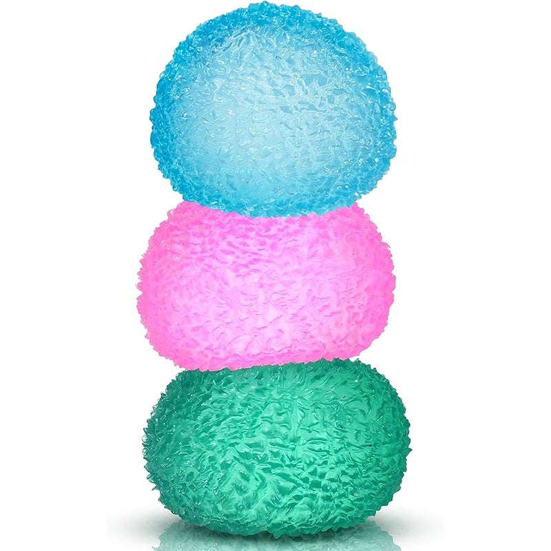 QITAI 3 Pcs Sensory Balls, Kids Textured Multi Ball High Density Memory Gel Filled Fidget Toy for Anxiety Relief Soft Sensory Squeeze Toys for Adults Kids - Image 1