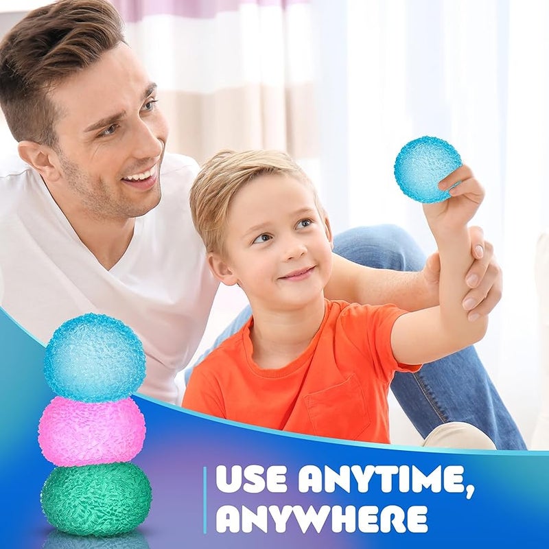 QITAI 3 Pcs Sensory Balls, Kids Textured Multi Ball High Density Memory Gel Filled Fidget Toy for Anxiety Relief Soft Sensory Squeeze Toys for Adults Kids - Image 4