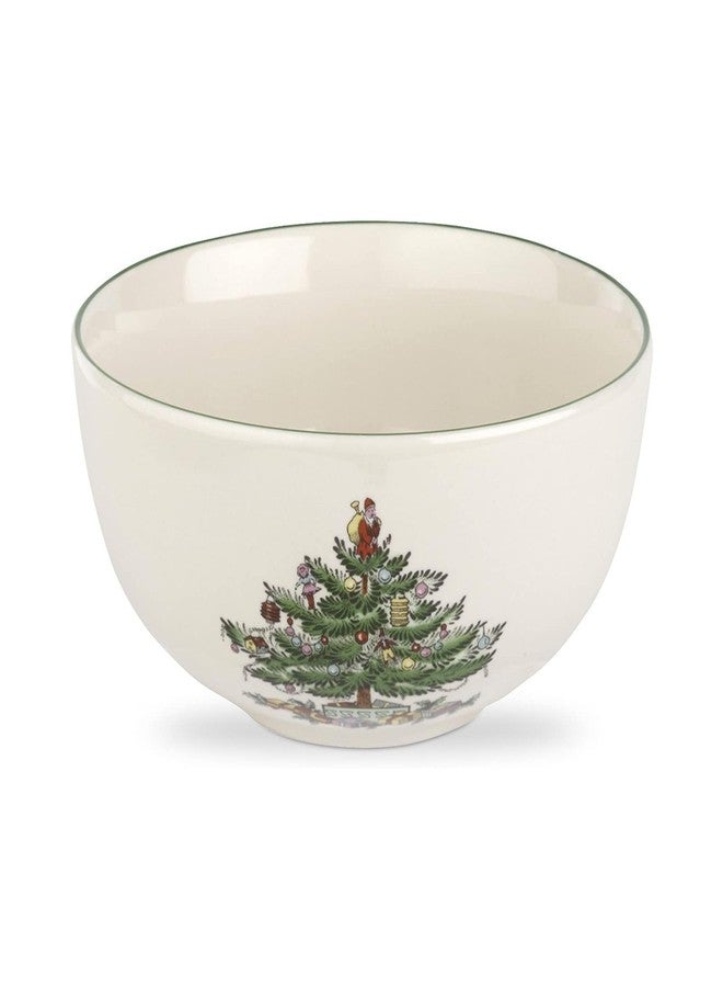 Spode Christmas Tree Large Round 10 Inch Bowl - Porcelain Serving Dish for Salad, Pasta, and Side Dishes - Iconic Holiday Design with Green Trim, Dishwasher, Microwave Safe - Festive Gatherings - Image 1