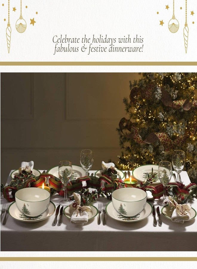Spode Christmas Tree Large Round 10 Inch Bowl - Porcelain Serving Dish for Salad, Pasta, and Side Dishes - Iconic Holiday Design with Green Trim, Dishwasher, Microwave Safe - Festive Gatherings - Image 5