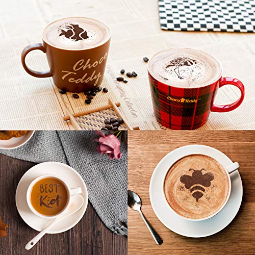 Konsait Cookie Template Stencil, 46 Pieces latte art stencils for Coffee Decorations, Magnoloran Foam Barista Templates Oatmeal Cupcake Cake Hot Chocolate for Children's Day Hawaii Summer Mother's Day - Image 5