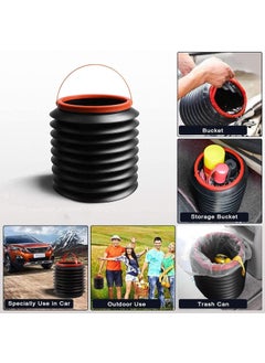 GOMNIK GOMNIK 4L Collapsible Car Trash Can PopUp Foldable Waste Bin with Adjustable Hanging Strap Portable Garbage Storage for Car SUV Truck Van Black  - Image 3